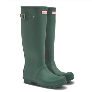 Original back adjustable green tall hunter boots